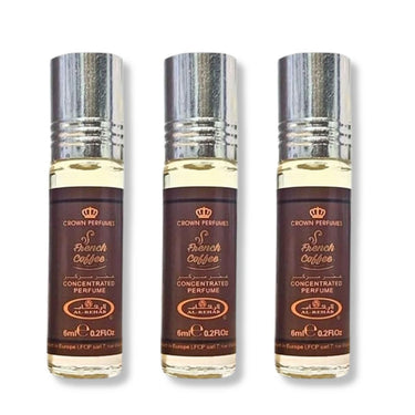 Al Rehab French Coffee Perfume Oil 6ml(3 Pack) | Alcohol-Free Coffee, Vanilla & Sweet Gourmand Fragrance
